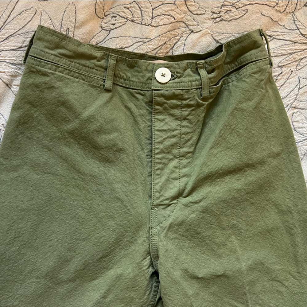 Jesse Kamm Wide Leg Pants in Olive Green
